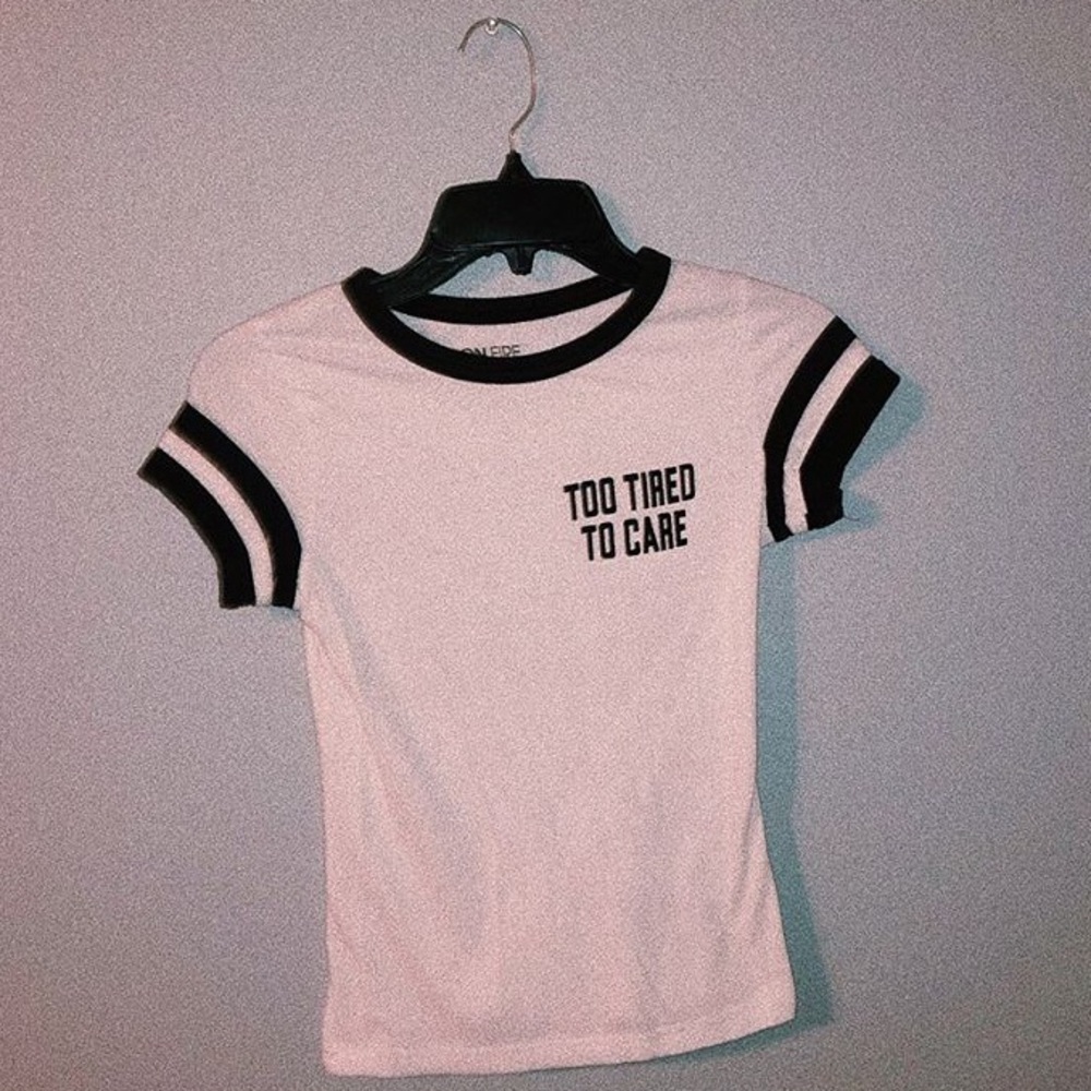 too tired to care graphic tee